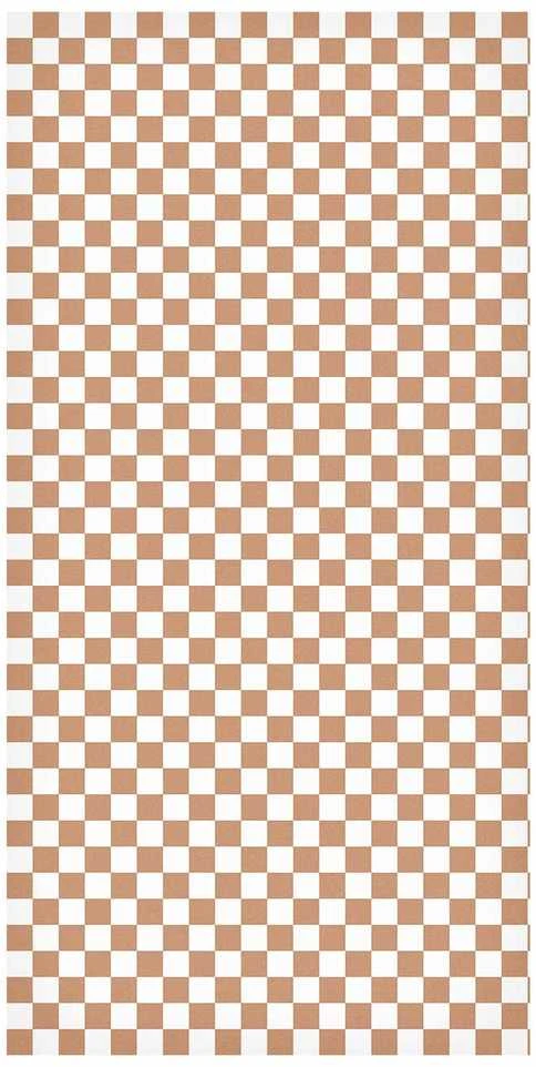 Artgeist Tapetas - Checkerboard Pattern - Brown-Baltas Grid with a Subtle Noise