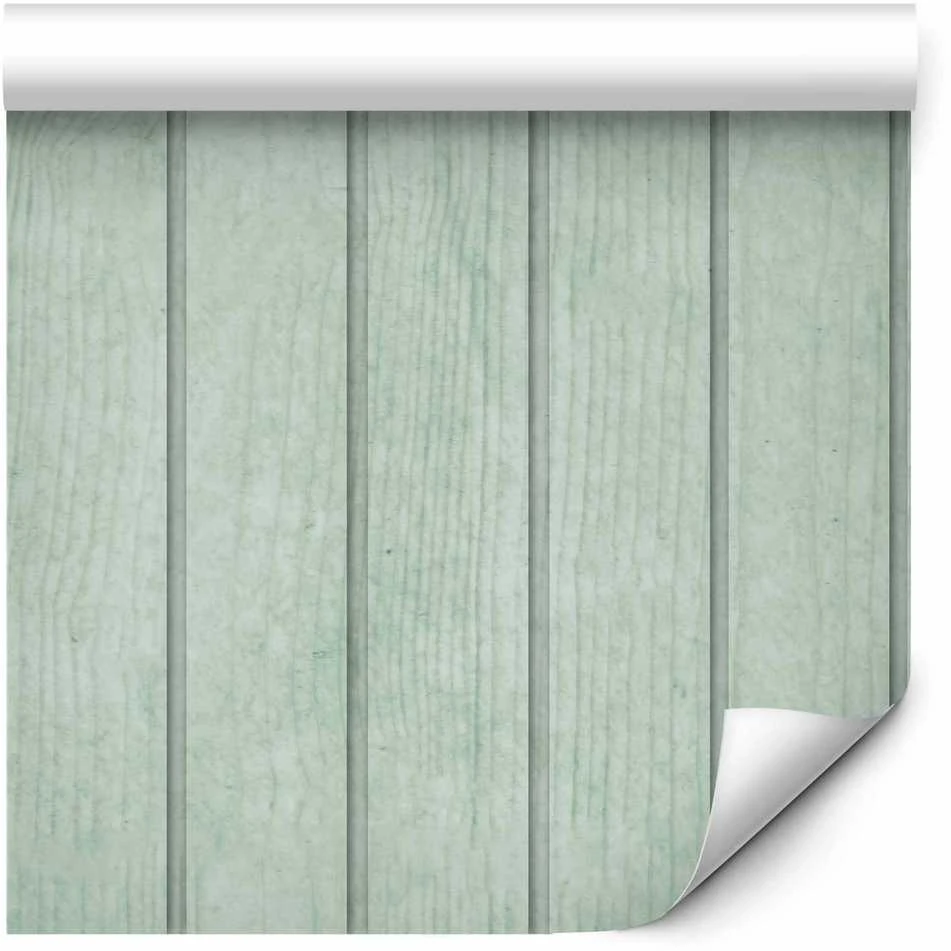 Artgeist Tapetas - Delicate Wood - Vertical stripes in a pastel žalias shade.