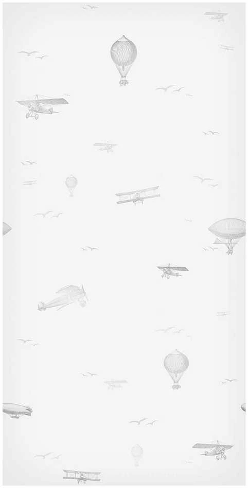 Artgeist Tapetas - Drawing - Airplanes - balloons - and airships against a sky full of birds.