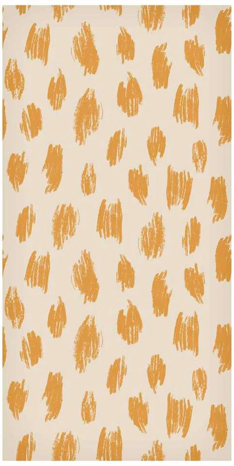 Artgeist Tapetas - Drawn Pattern in Dots and Spots - in shades of oranžinis and ecru.