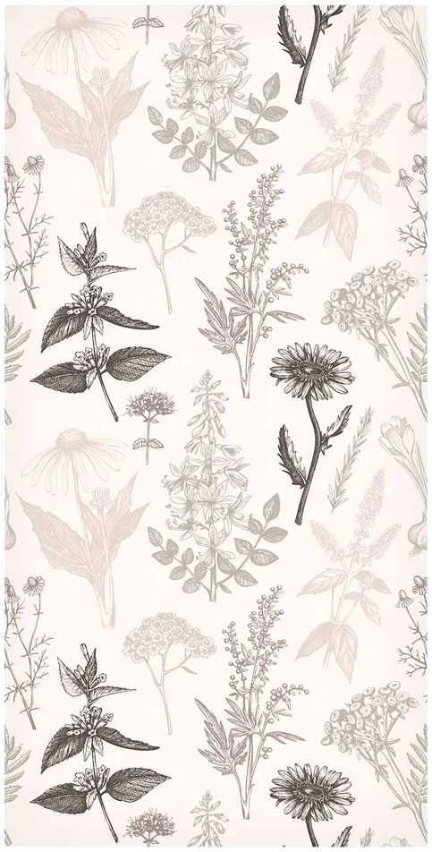 Artgeist Tapetas - Flowers and herbs in warm greys