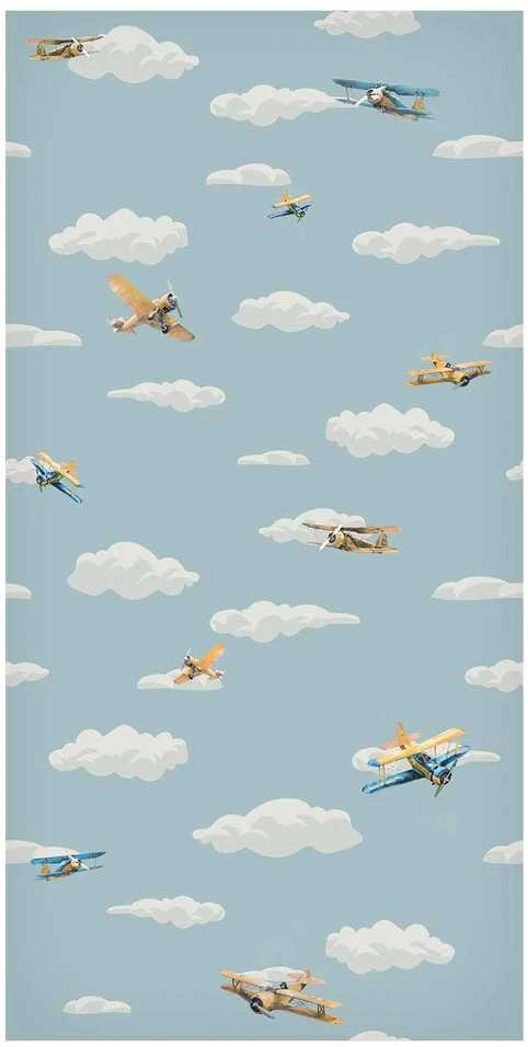 Artgeist Tapetas - Illustration - Geltona-mėlynas airplanes against a mėlynas sky.