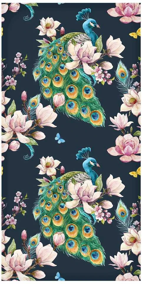 Artgeist Tapetas - Magnolias and Peacocks