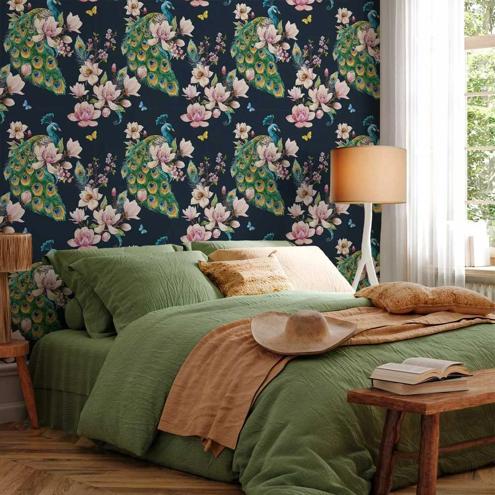 Artgeist Tapetas - Magnolias and Peacocks