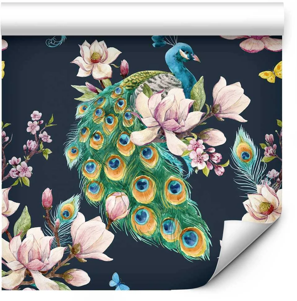 Artgeist Tapetas - Magnolias and Peacocks
