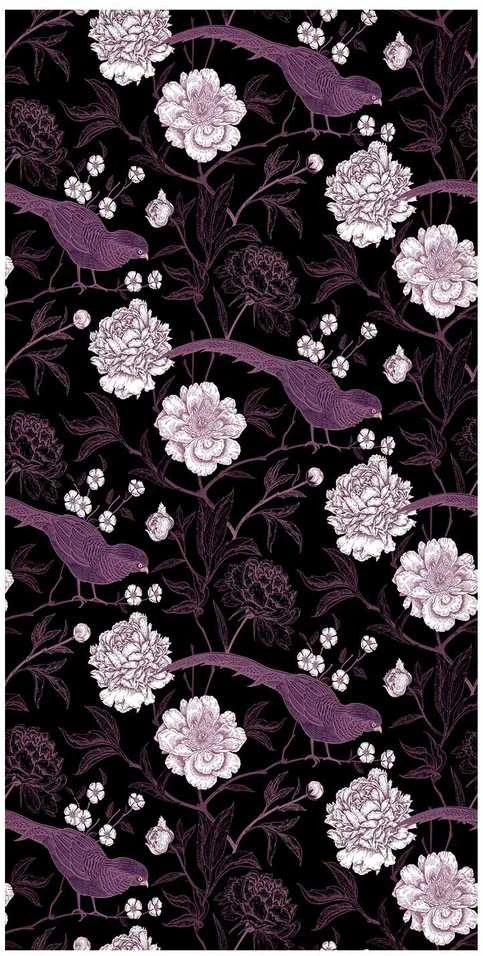 Artgeist Tapetas - Peonies and pheasants