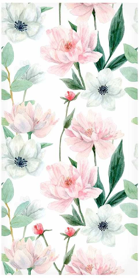 Artgeist Tapetas - Peonies on baltas background