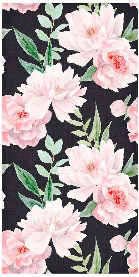 Artgeist Tapetas - Peonies on graphite background
