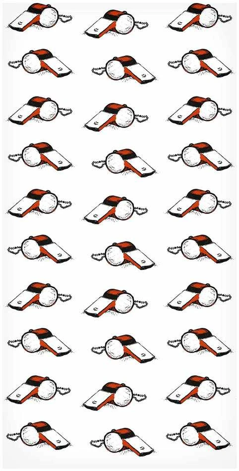 Artgeist Tapetas - Soccer Whistles - Juodas and baltas with red accents on a baltas background.