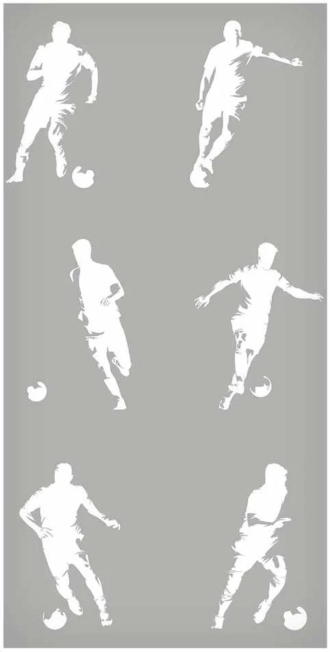 Artgeist Tapetas - Sports Silhouettes - Dynamic figures of soccer players on a pilka background.