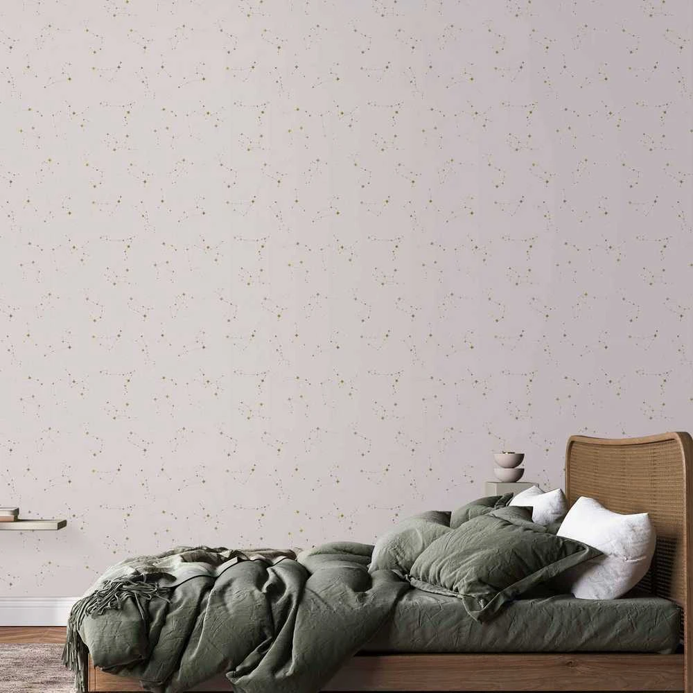 Artgeist Tapetas - Star Map - Delicate Constellations in Warm Shades.