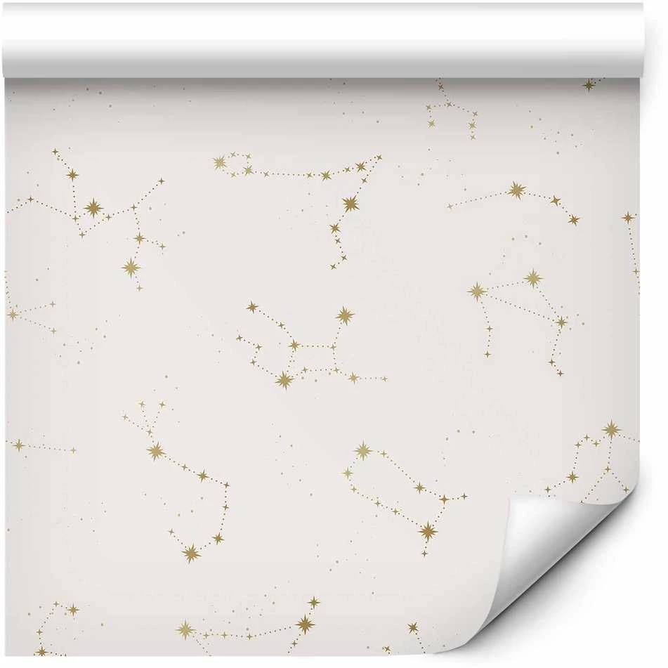 Artgeist Tapetas - Star Map - Delicate Constellations in Warm Shades.