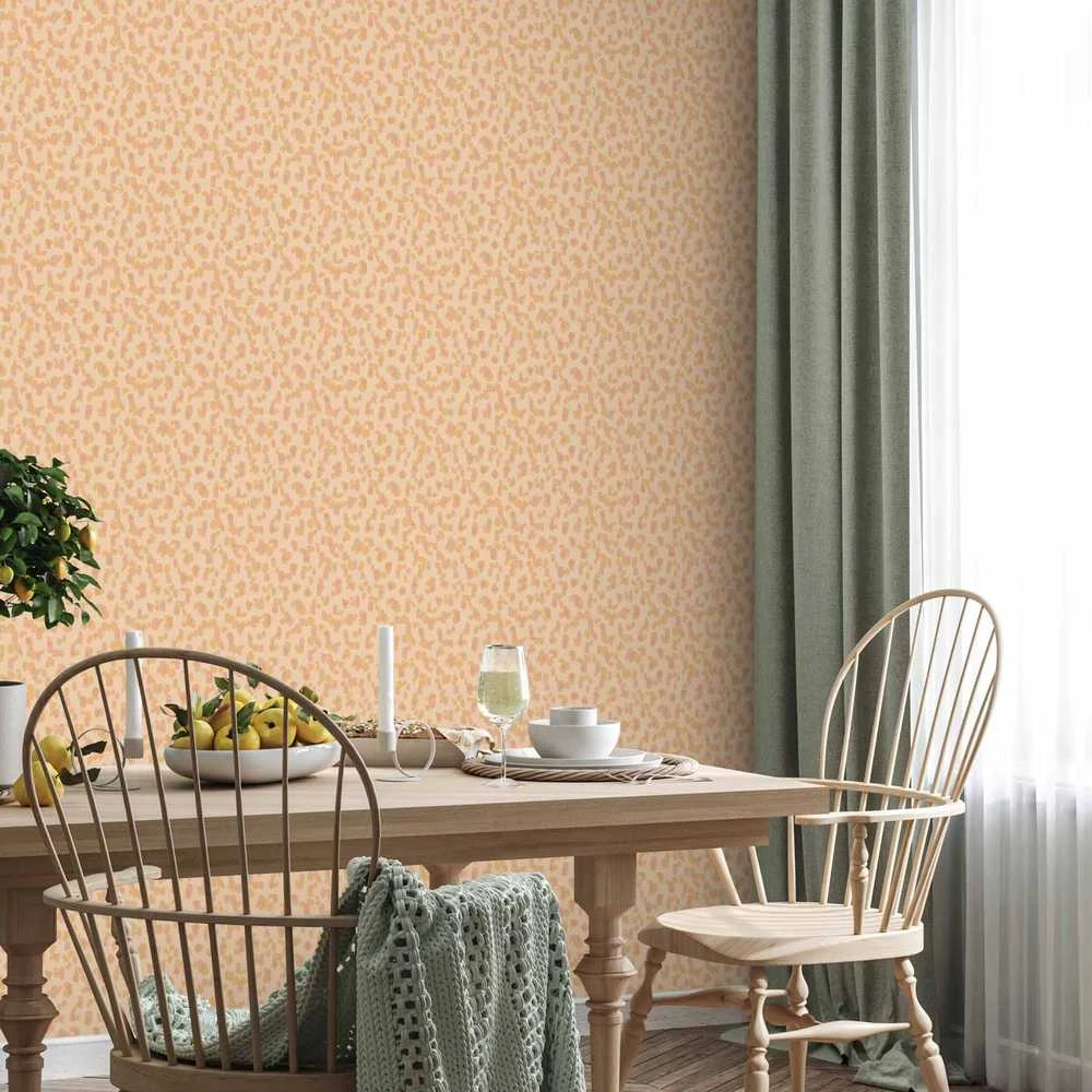Artgeist Tapetas - Tiny Dots - optimistic pattern in peach colors.