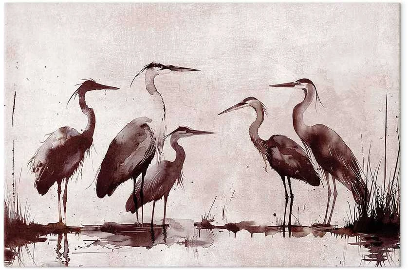 Artgeist XXL paveikslas - Herons painted with ink