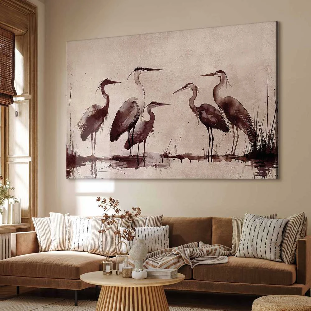 Artgeist XXL paveikslas - Herons painted with ink