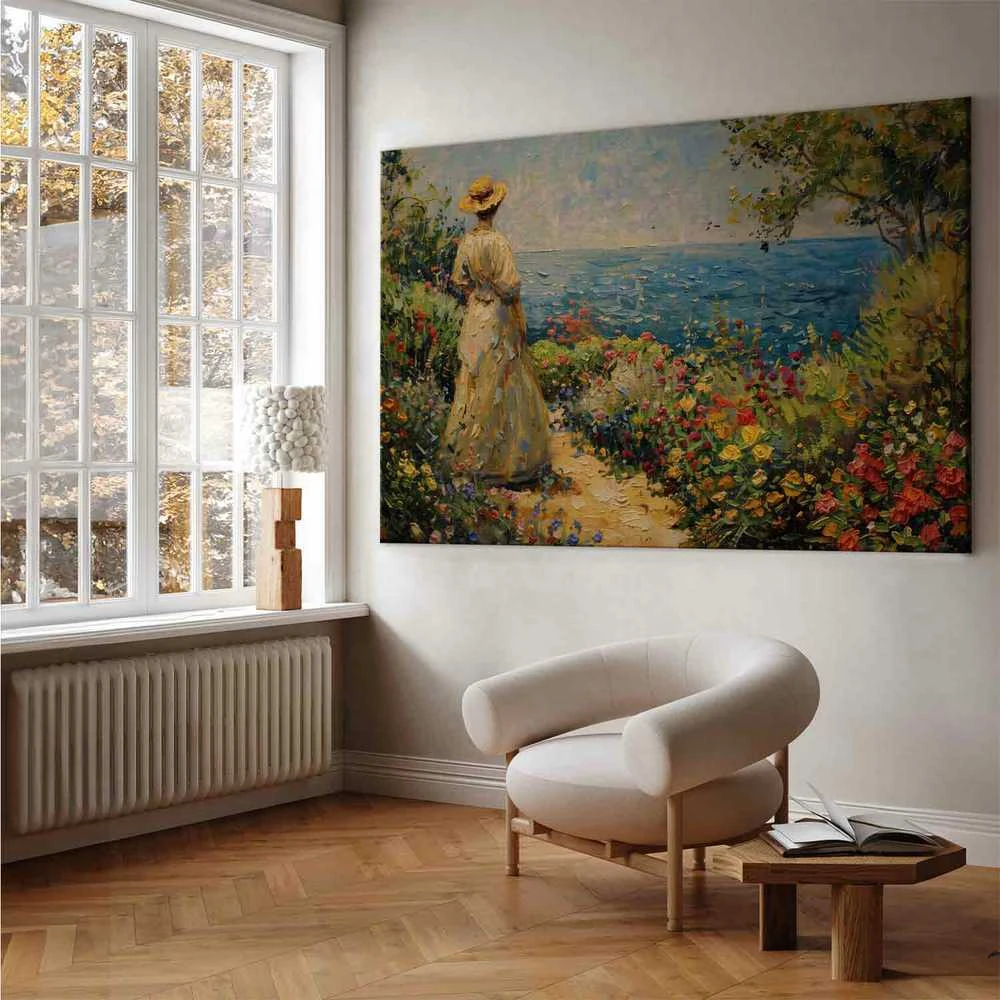 Artgeist XXL paveikslas - Nostalgic impression - a pensive woman contemplating