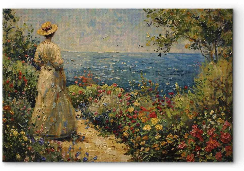 Artgeist XXL paveikslas - Nostalgic impression - a pensive woman contemplating