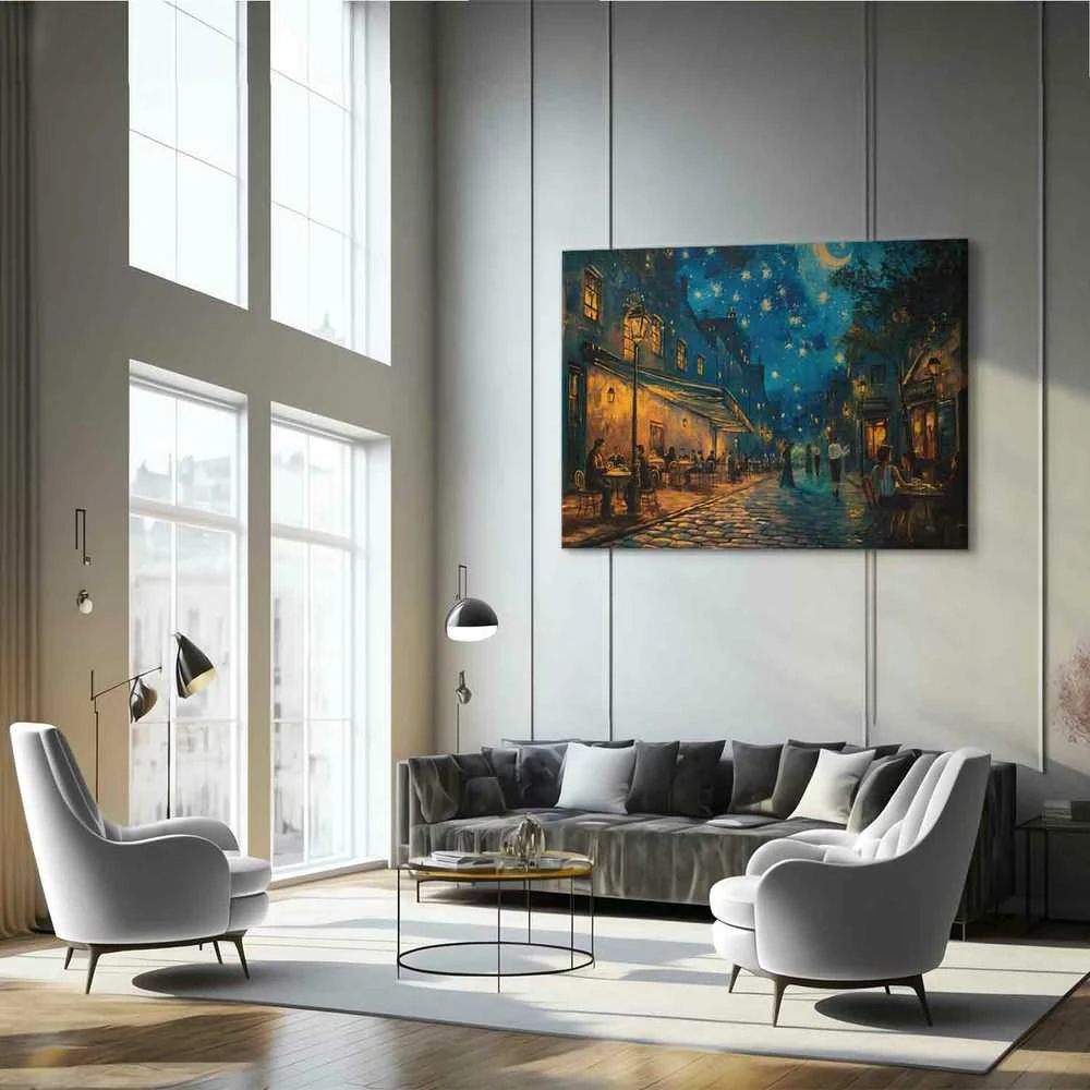 Artgeist XXL paveikslas - Paris street - painting inspired by the style of Vincent van Gogh