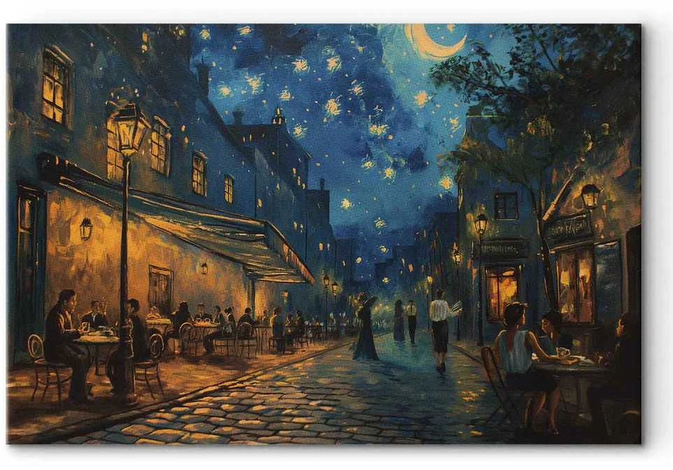 Artgeist XXL paveikslas - Paris street - painting inspired by the style of Vincent van Gogh