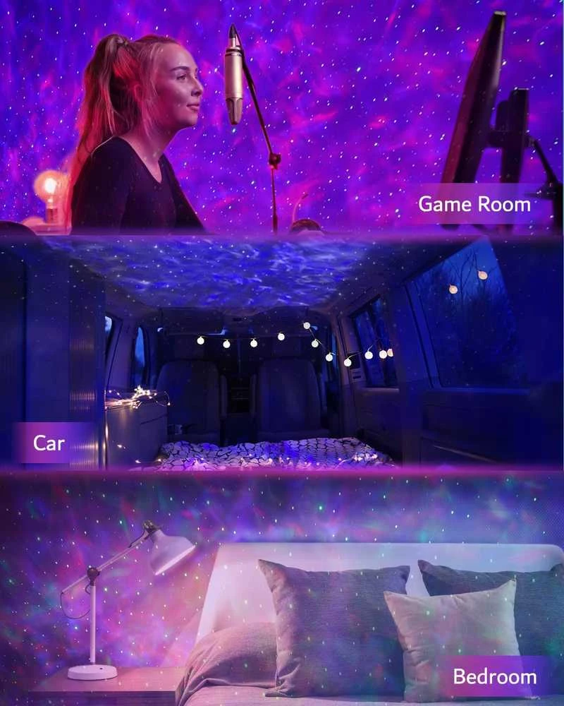 Galaktikų ir žvaigždžių projektorius Dinozauro kiaušinis su Bluetooth garsiakalbiu