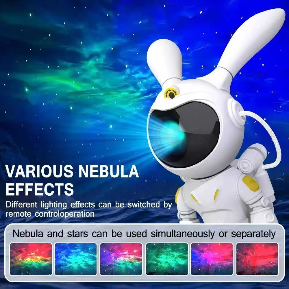 Galaktikų ir žvaigždžių projektorius Space Rabbit su Bluetooth garsiakalbiu