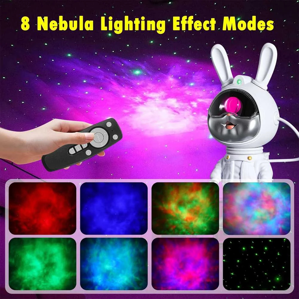 LED galaktikų ir žvaigždžių projektorius Astronautas Bunny