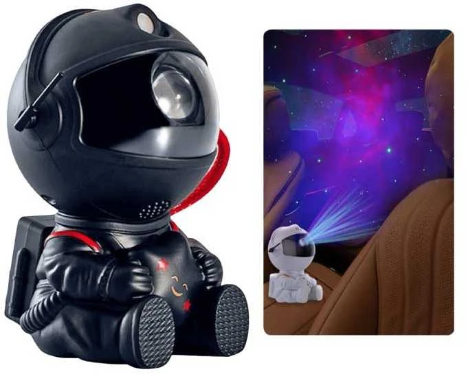 LED galaktikų ir žvaigždžių projektorius Astronautas (juodas)