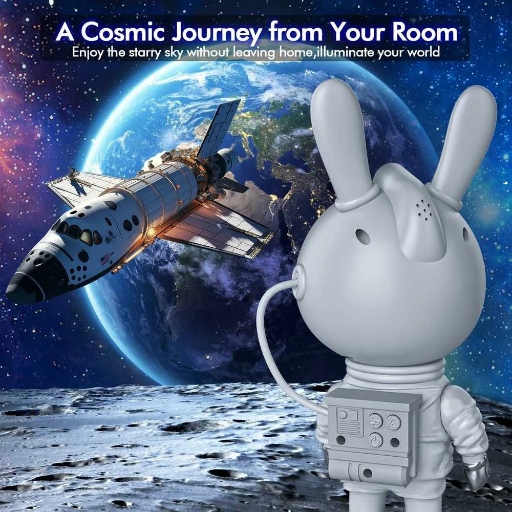 LED galaktikų ir žvaigždžių projektorius Astronautas Bunny
