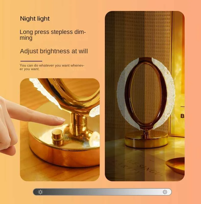 Modernus stalinis šviestuvas - 3 spalvų reguliuojamas LED naktinis šviestuvas su USB įkrovimu