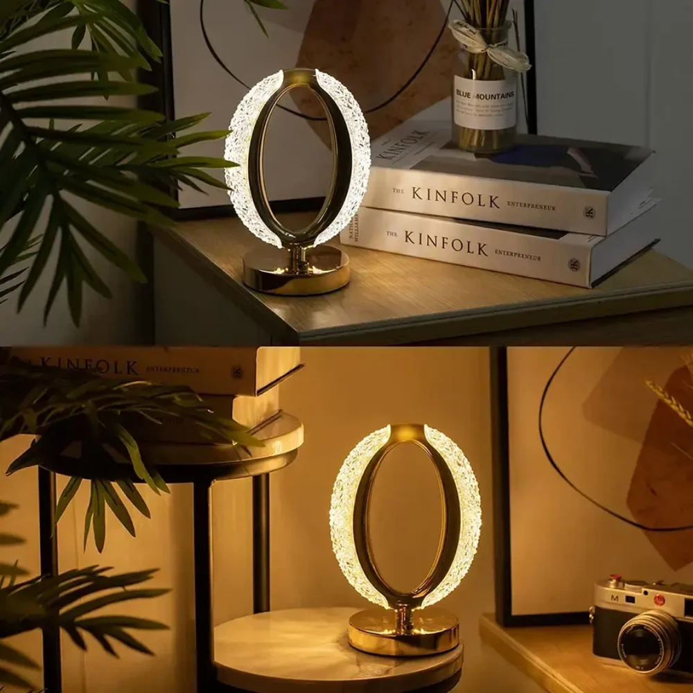 Modernus stalinis šviestuvas - 3 spalvų reguliuojamas LED naktinis šviestuvas su USB įkrovimu