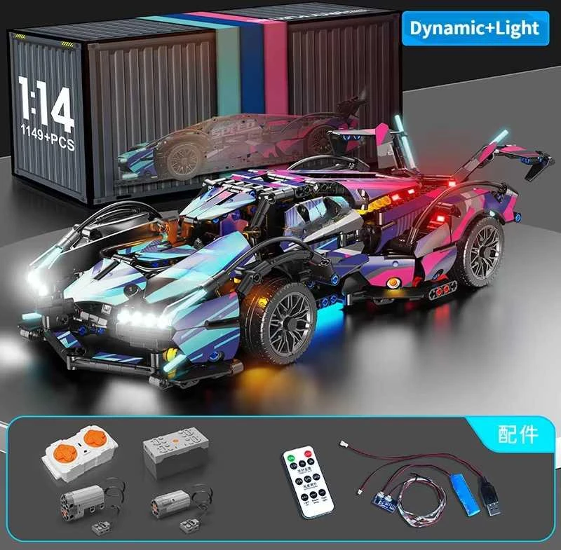 RC Lenktyninis automobilis konstruktorius CYBERPUNK LAM 1:14, 1116 det. valdomas nuotolinio valdymo pultu.