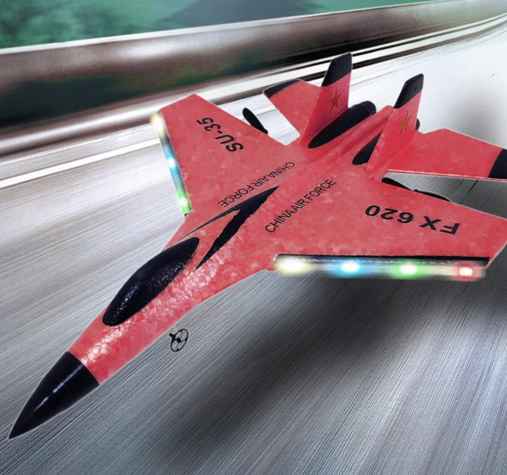 RC Nuotolinio valdymo lėktuvas SU-35 FX-620 (raudonas)