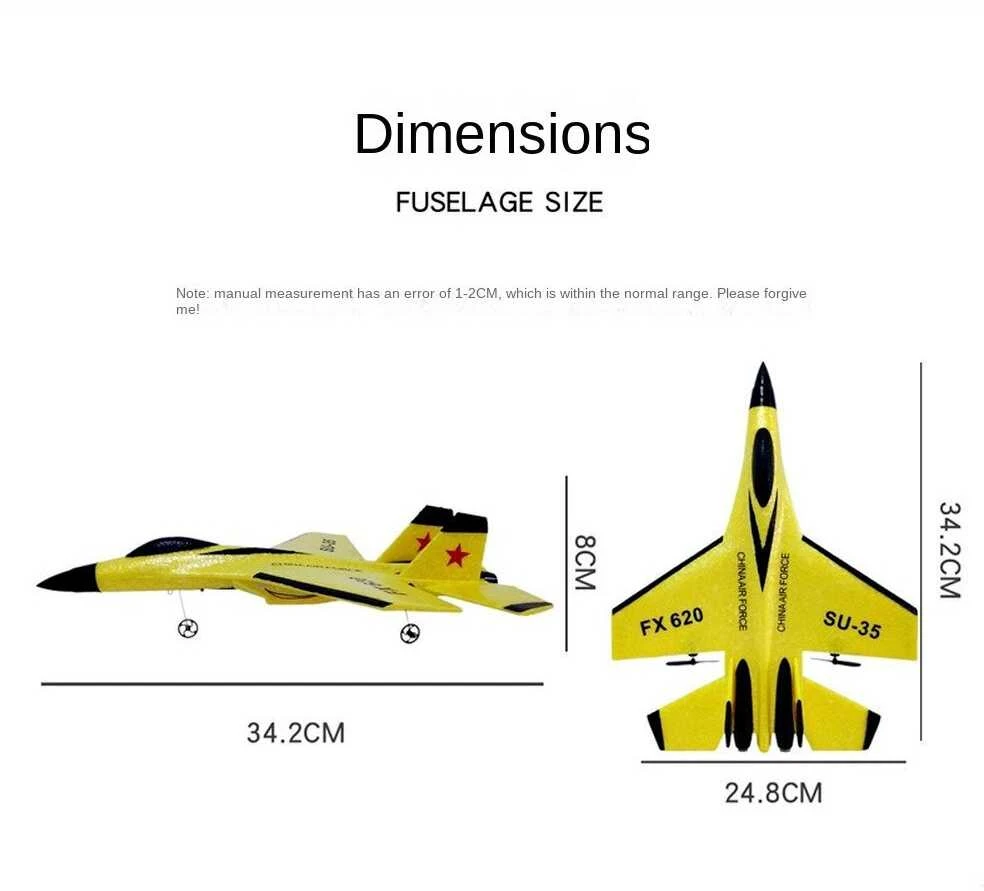 RC Nuotolinio valdymo lėktuvas SU-35 FX-620 (raudonas)
