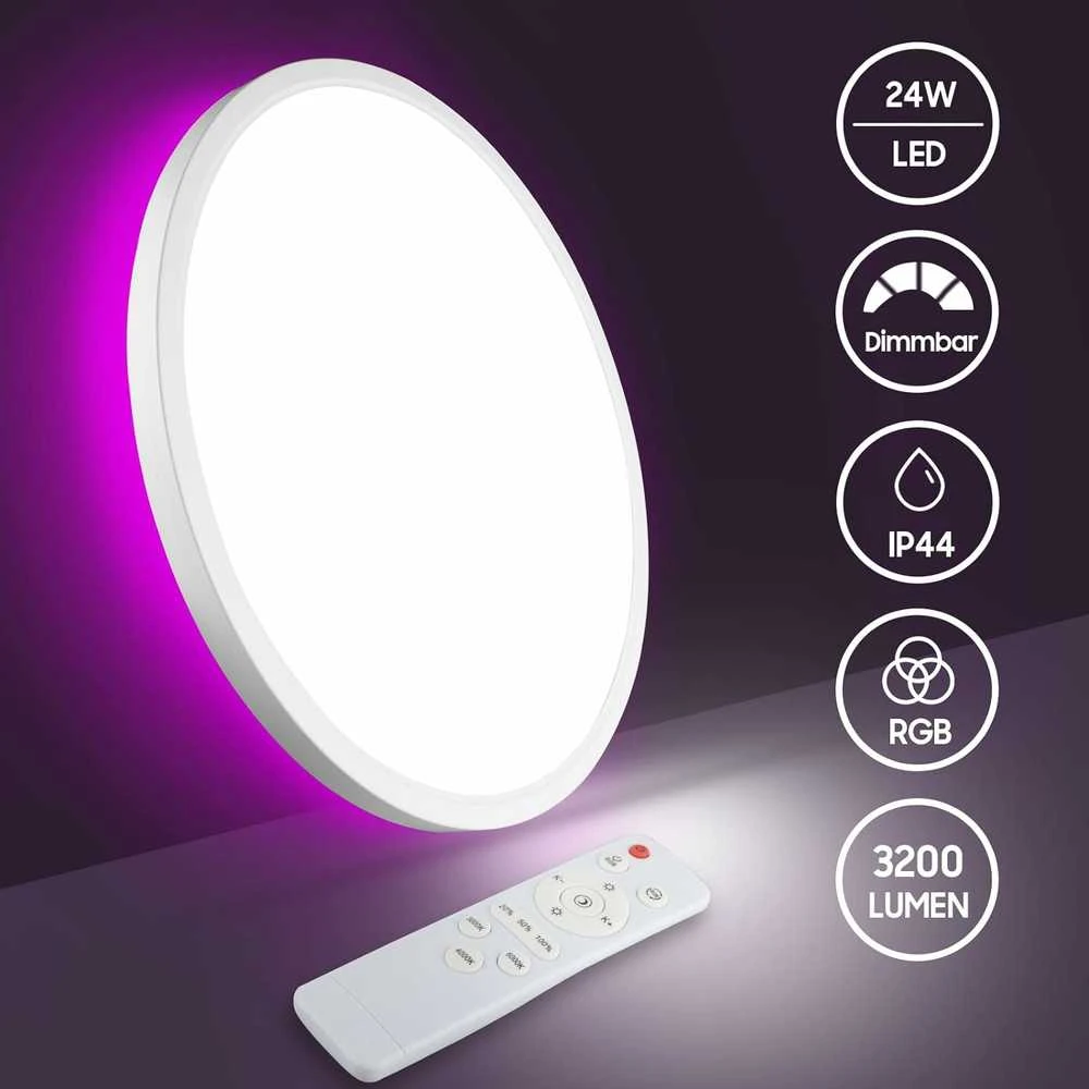 RGB LED apvalus lubinis šviestuvas
