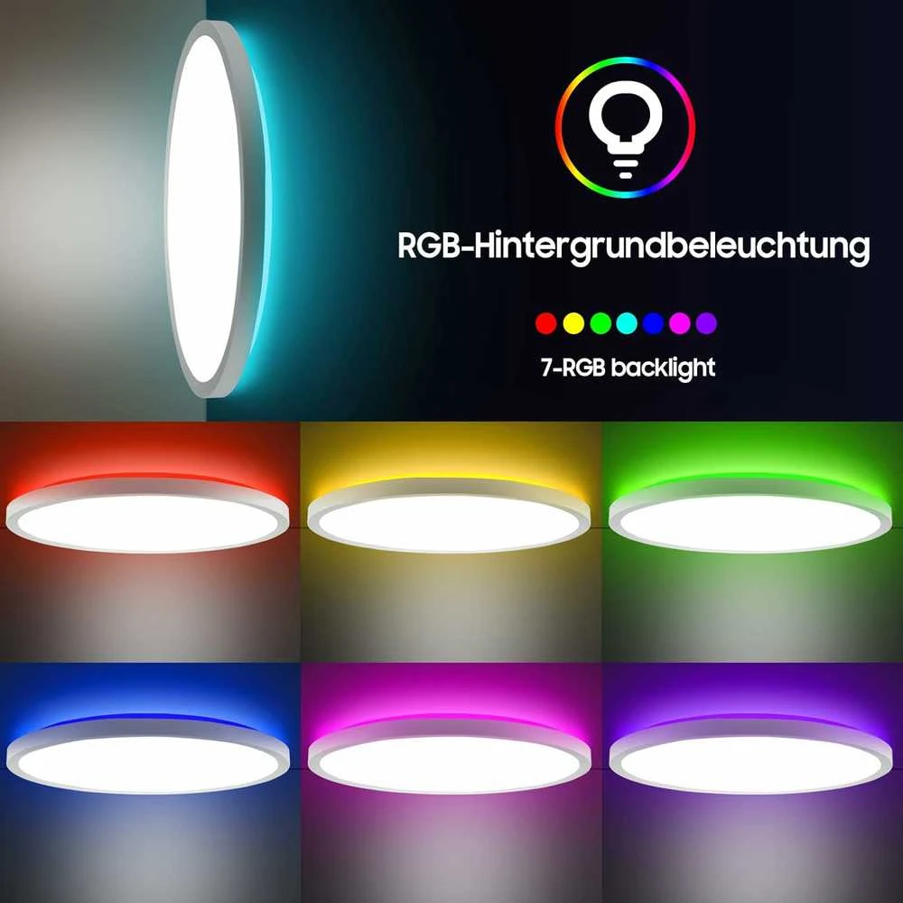 RGB LED apvalus lubinis šviestuvas