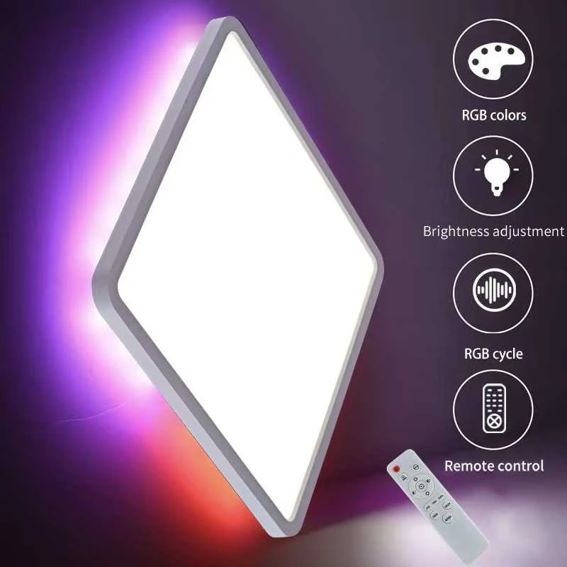 RGB LED kvadratinis lubinis šviestuvas