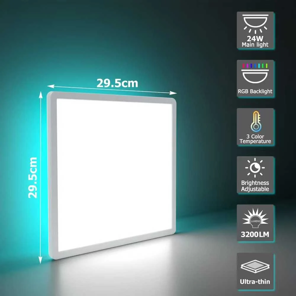 RGB LED kvadratinis lubinis šviestuvas