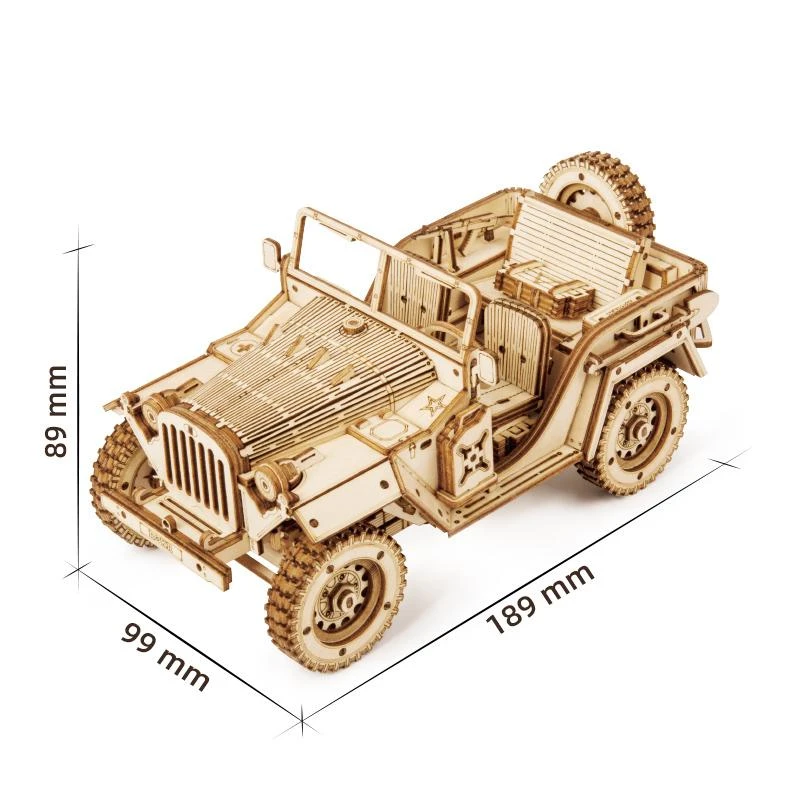 Robotime 3D medinis konstruktorius Armijos automobilis