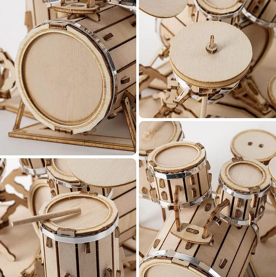 Robotime 3D medinis konstruktorius Būgnai