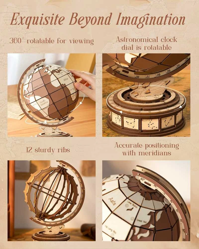 Robotime 3D Medinis konstruktorius Gaublys Pasaulio stebuklai