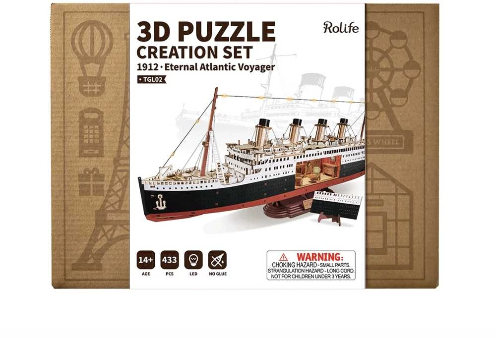 Robotime 3D medinis konstruktorius Rolife Titanikas 1912 Eternal Atlantic Voyager