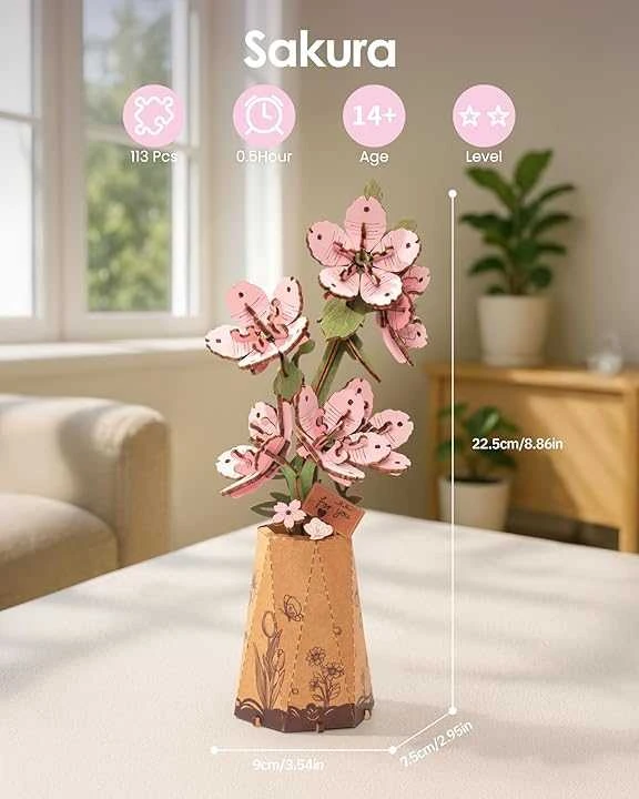 Robotime 3D Medinis konstruktorius Sakura
