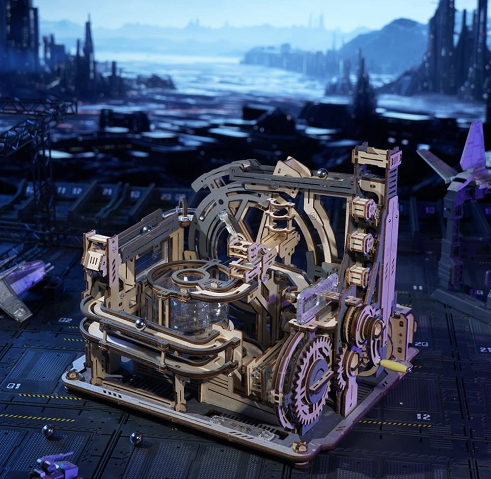 Robotime 3D medinis mechaninis konstruktorius MARBLE SPACEPORT