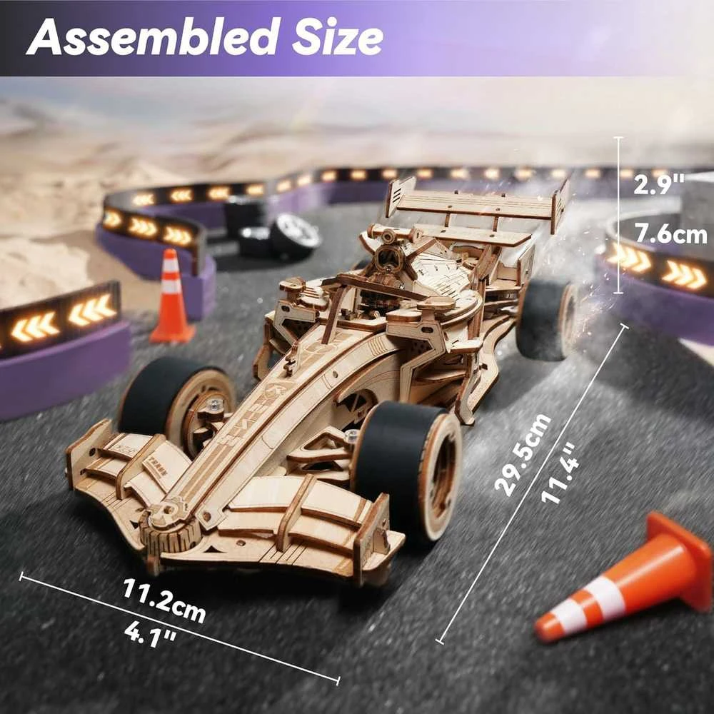 Robotime 3D medinis mechaninis konstruktorius Racing Car