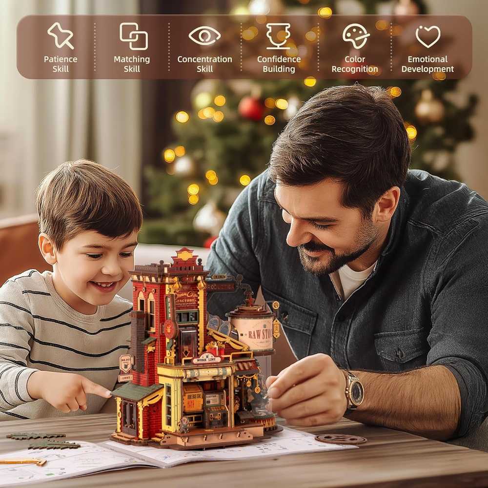 Robotime 3D medinis mechaninis konstruktorius Kalėdų svajonių dirbtuvės