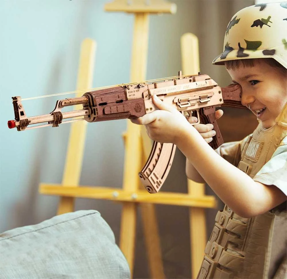 Robotime 3D medinis mechaninis konstruktorius GINKLAS AK-47