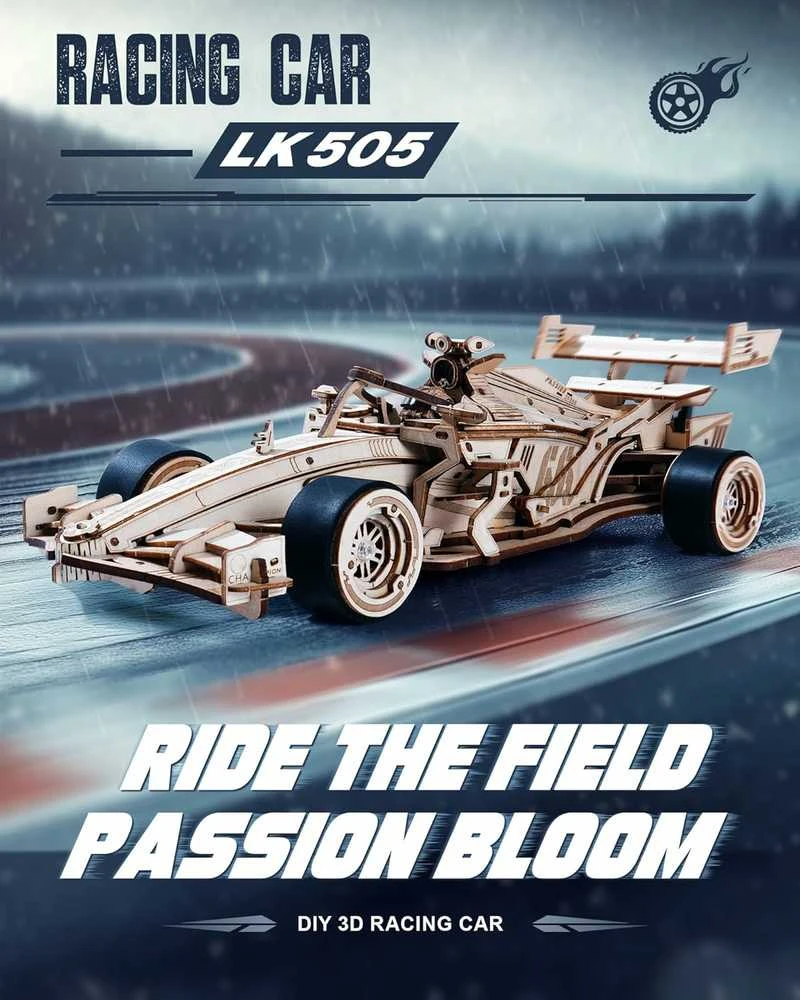 Robotime 3D medinis mechaninis konstruktorius Racing Car