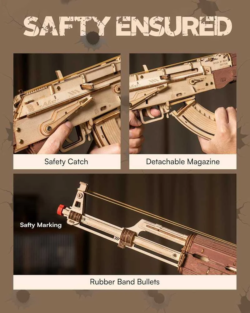 Robotime 3D medinis mechaninis konstruktorius GINKLAS AK-47
