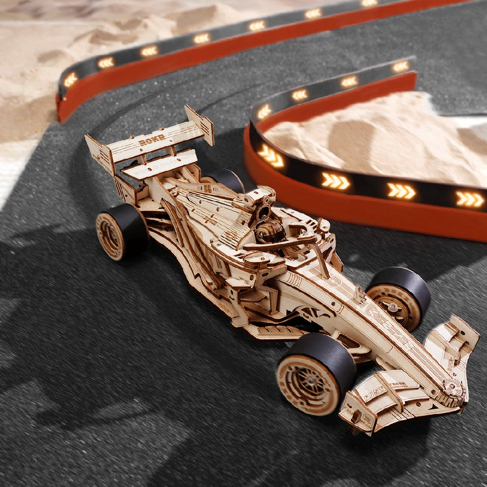 Robotime 3D medinis mechaninis konstruktorius Racing Car