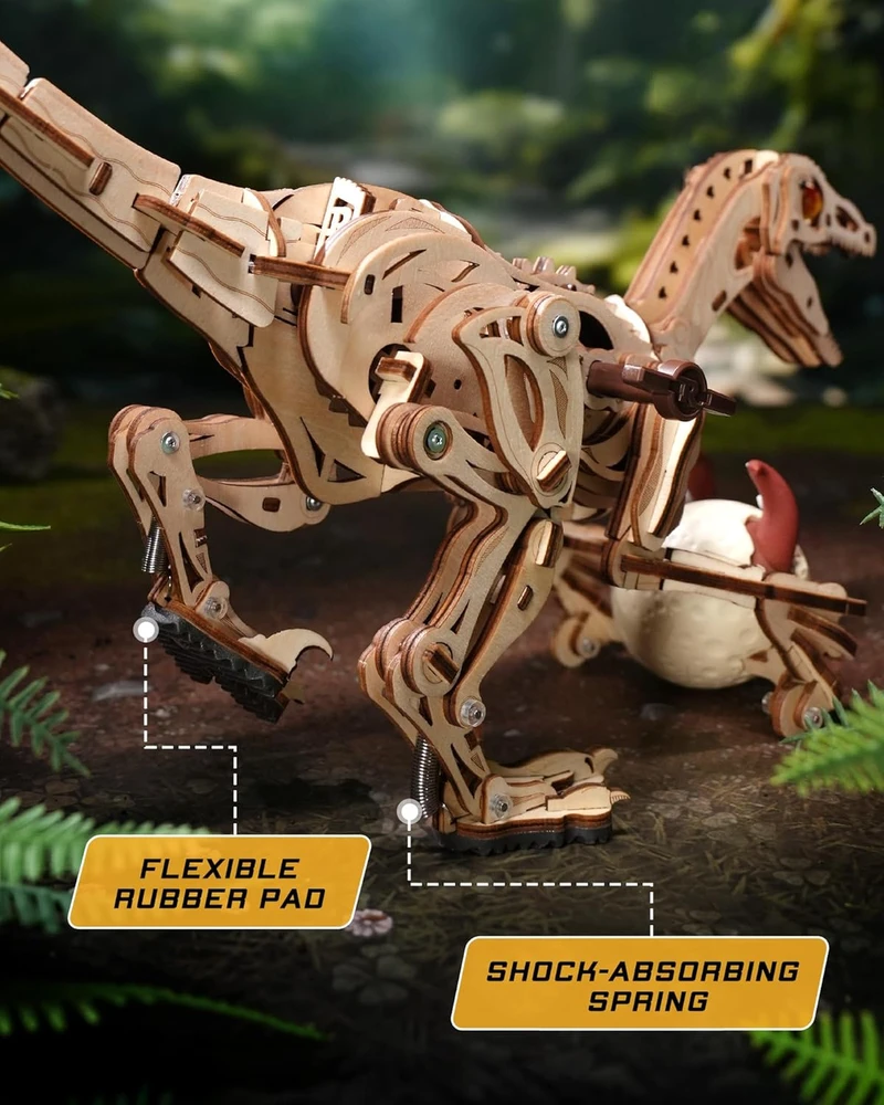Robotime 3D medinis mechaninis konstruktorius Velociraptor